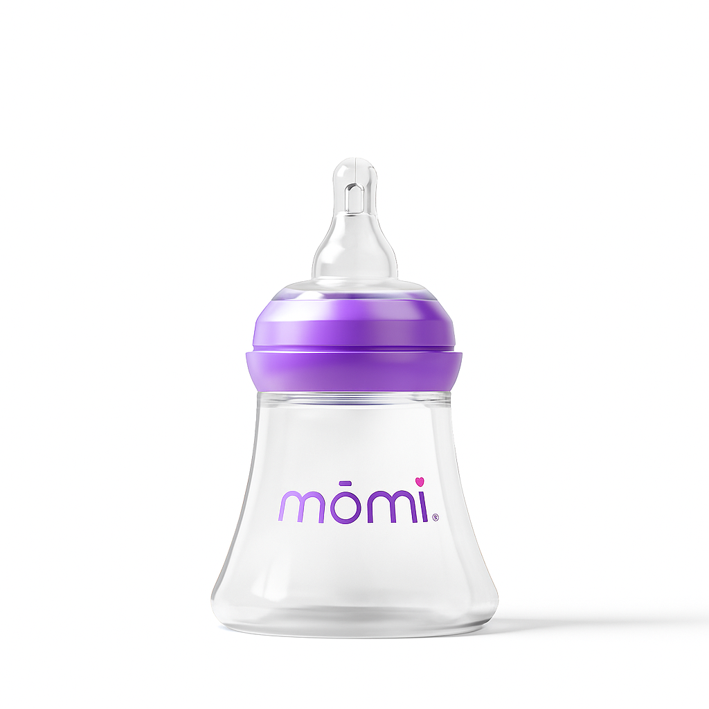 mōmi breast-like bottle set, 5oz glass