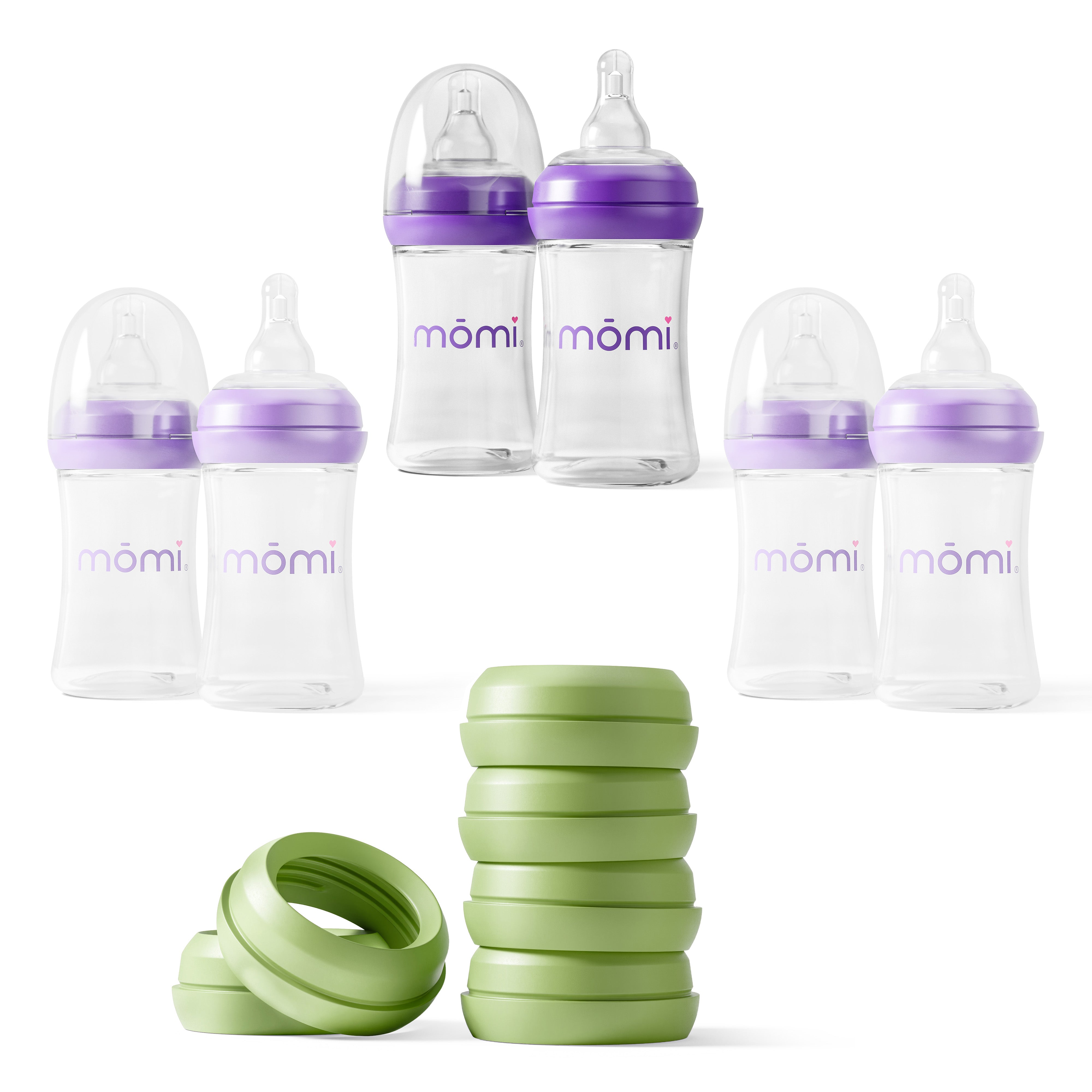 momi vibes breast-like bottle sets - pistachio