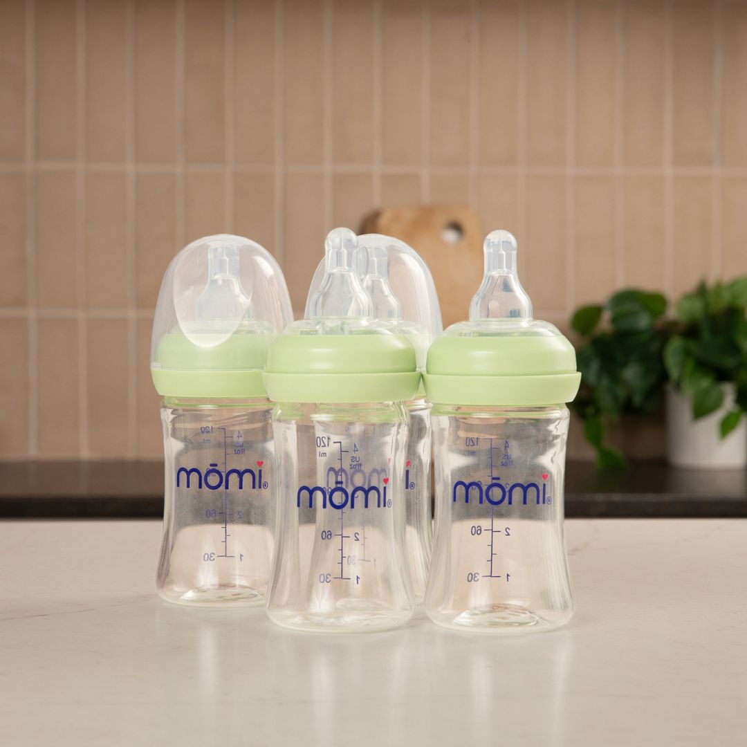 momi vibes breast-like bottle sets - pistachio