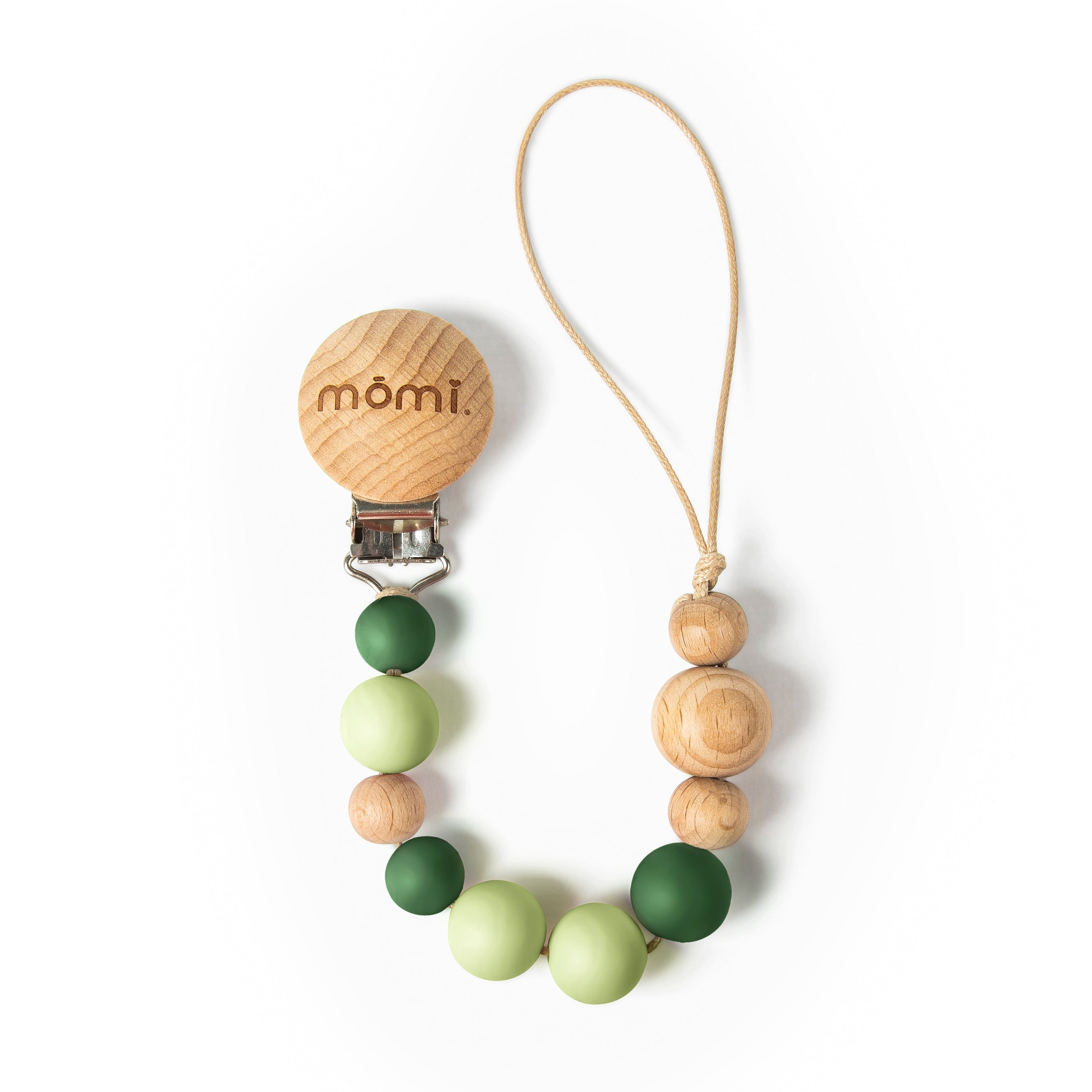 mōmi babypace pacifier clip - wintergreen