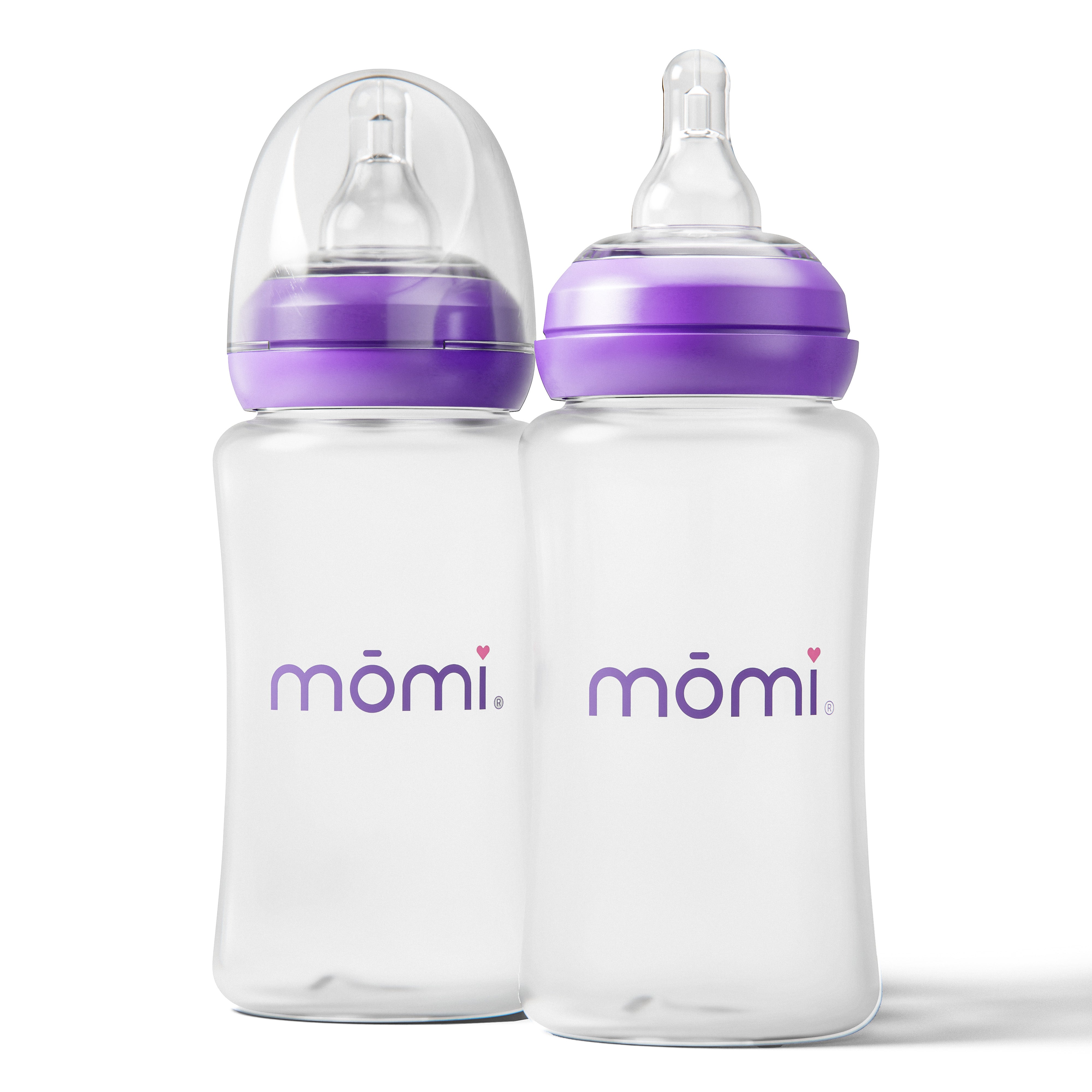 mōmi breast-like bottle 2-sets, 9oz/10oz purple