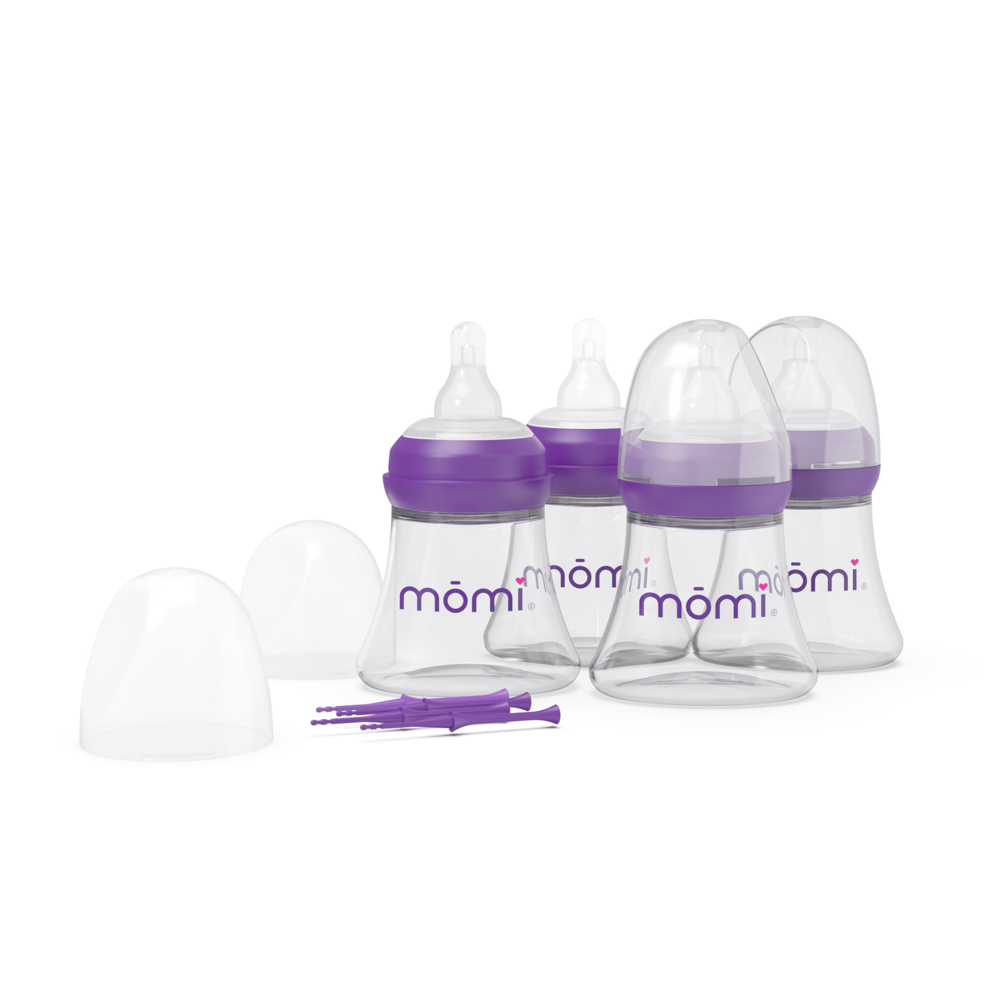 mōmi breast-like bottle set, glass