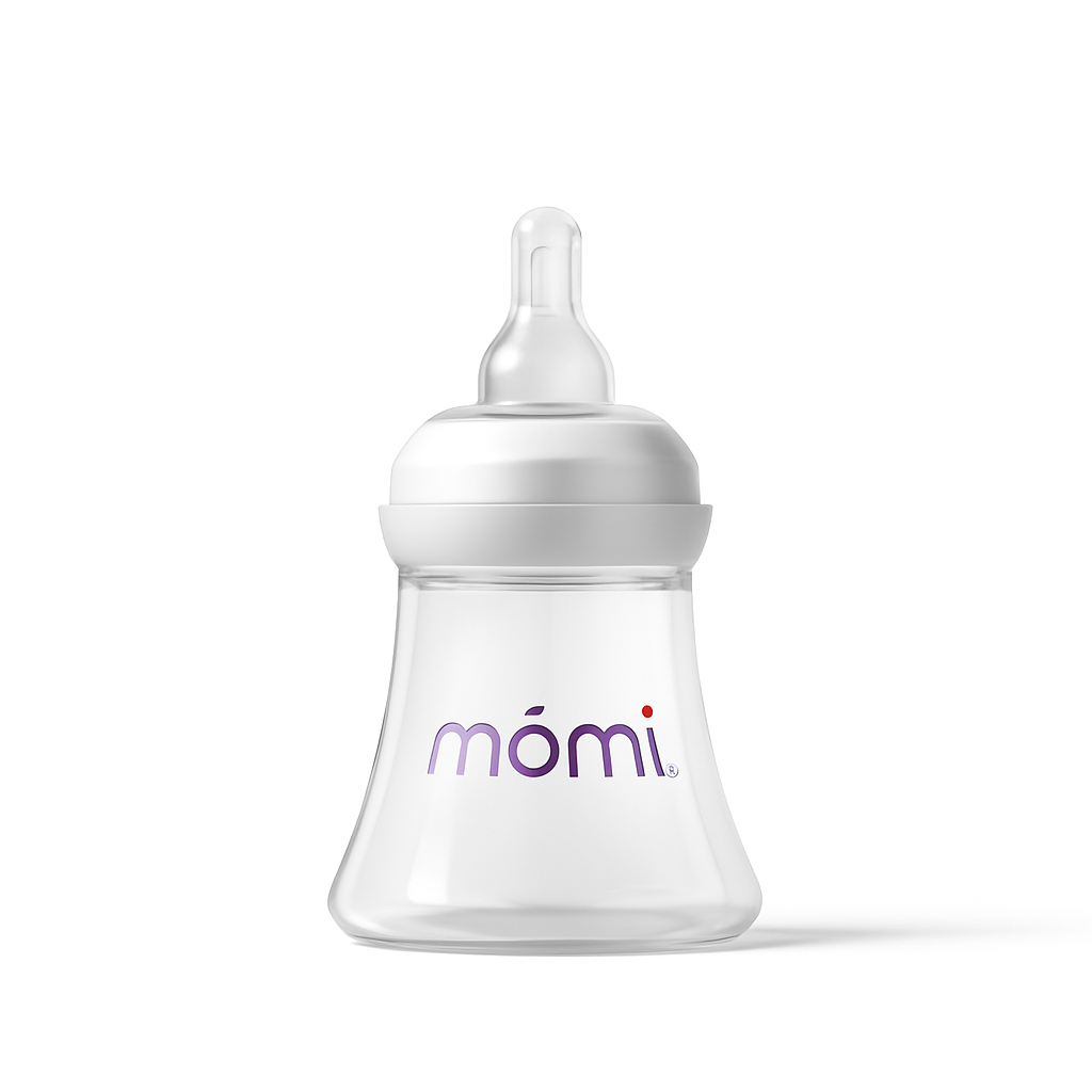mōmi breast-like bottle set, 5oz glass