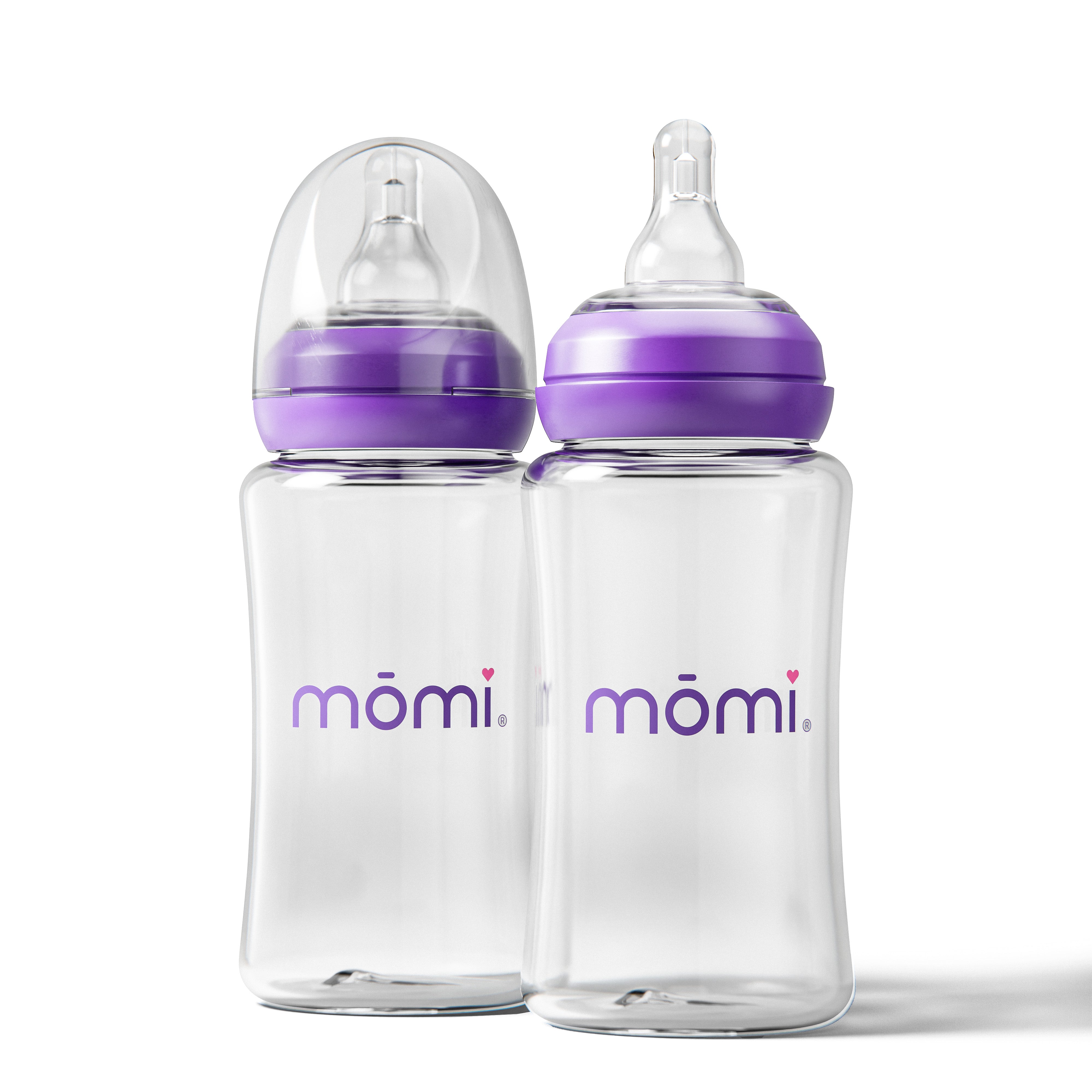 mōmi breast-like bottle 2-sets, 9oz/10oz purple