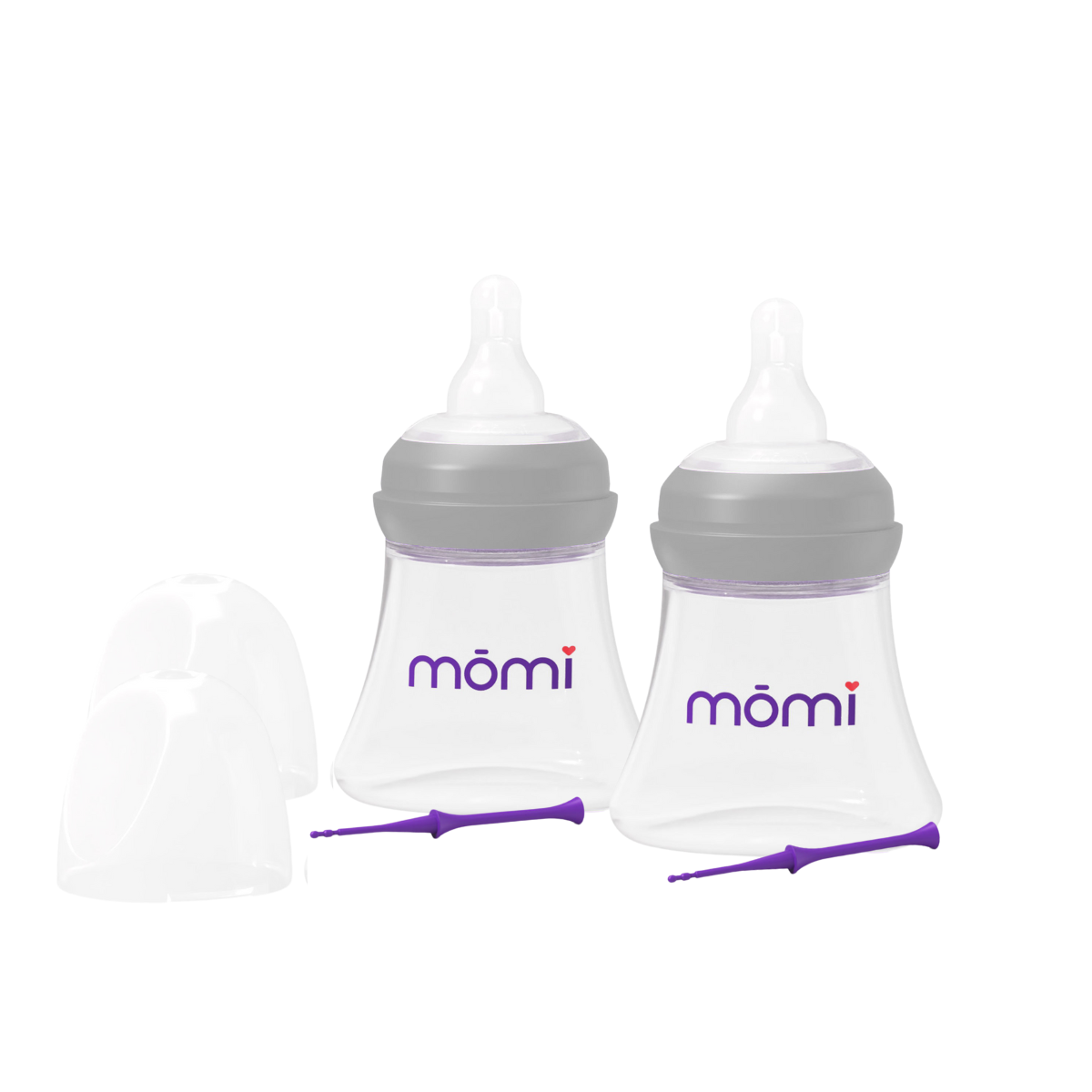 mōmi breast-like bottle set, glass