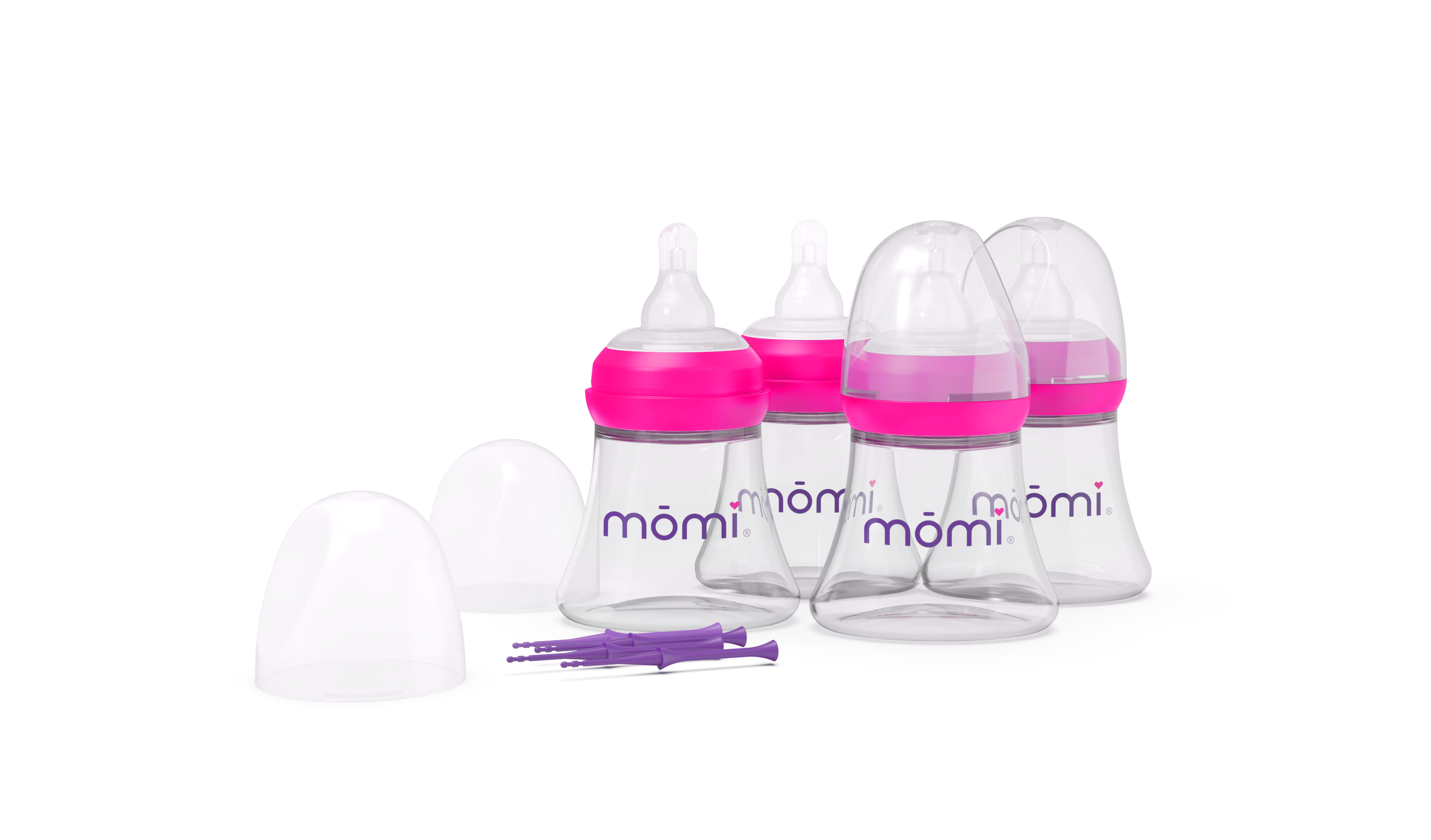 mōmi breast-like bottle set, glass