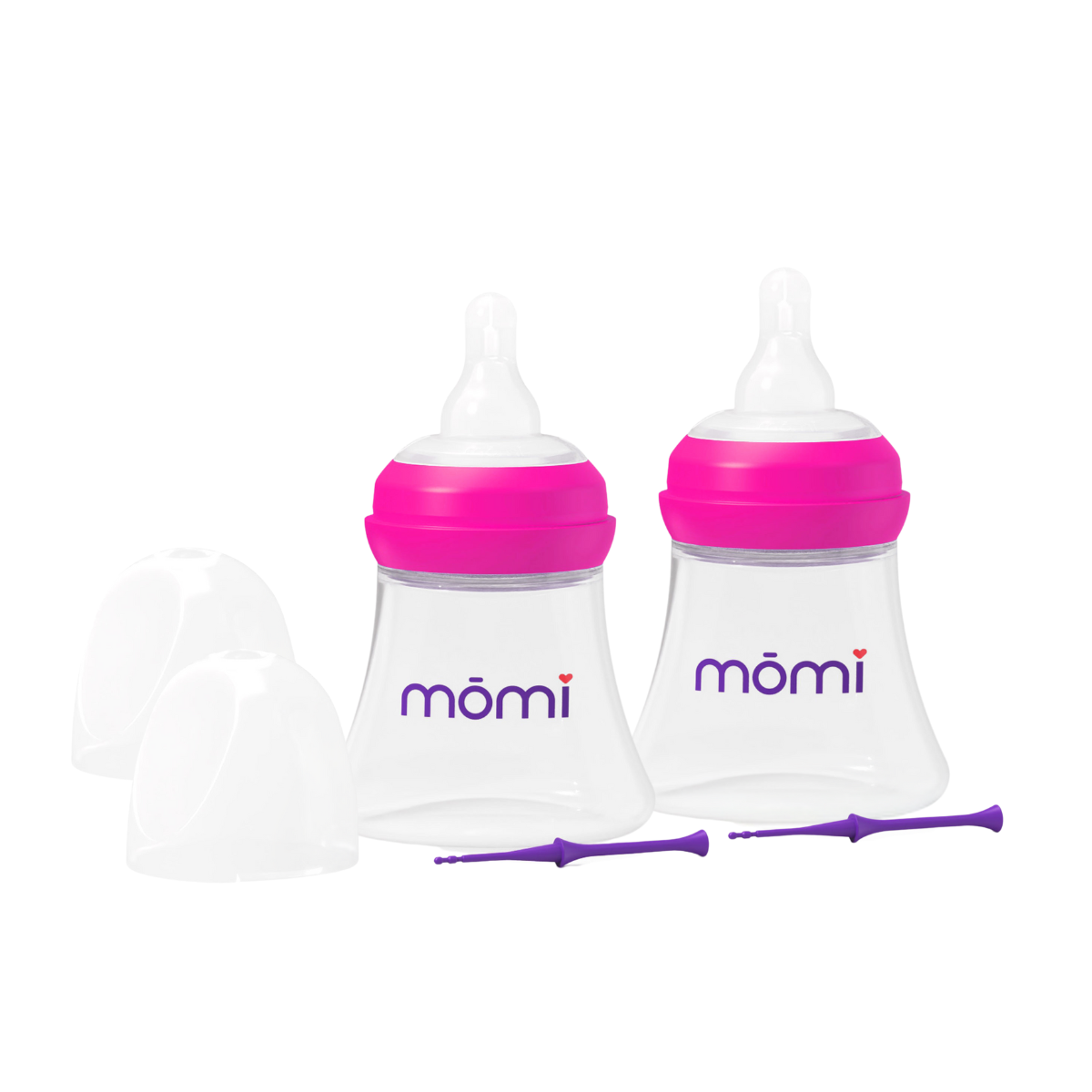 mōmi breast-like bottle set, glass