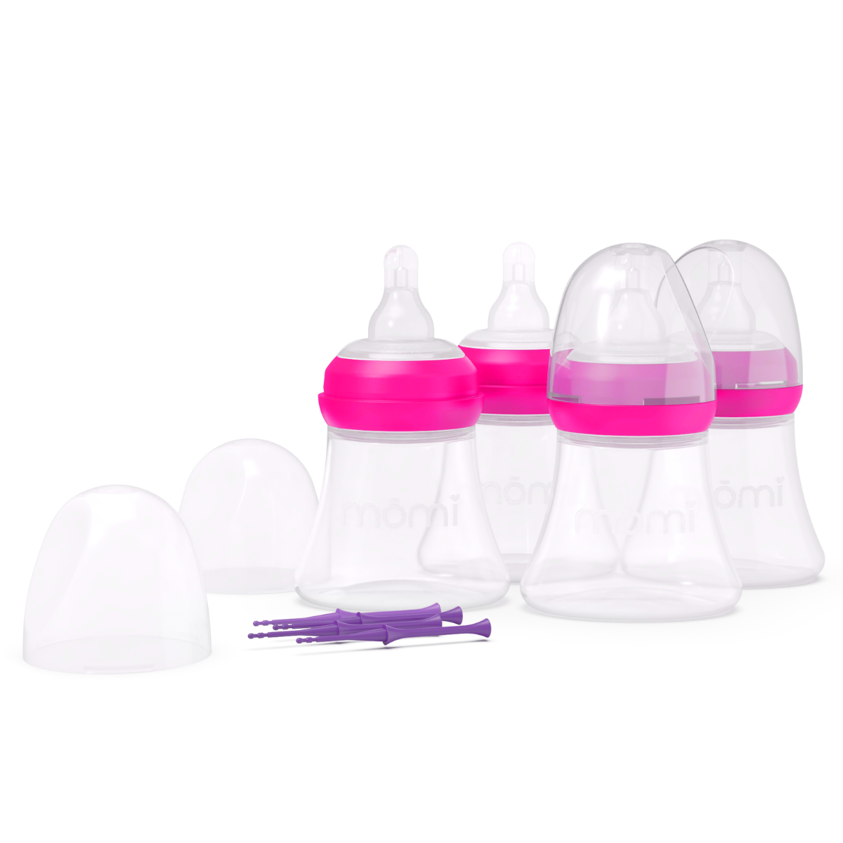 mōmi breast-like bottle set, plastic