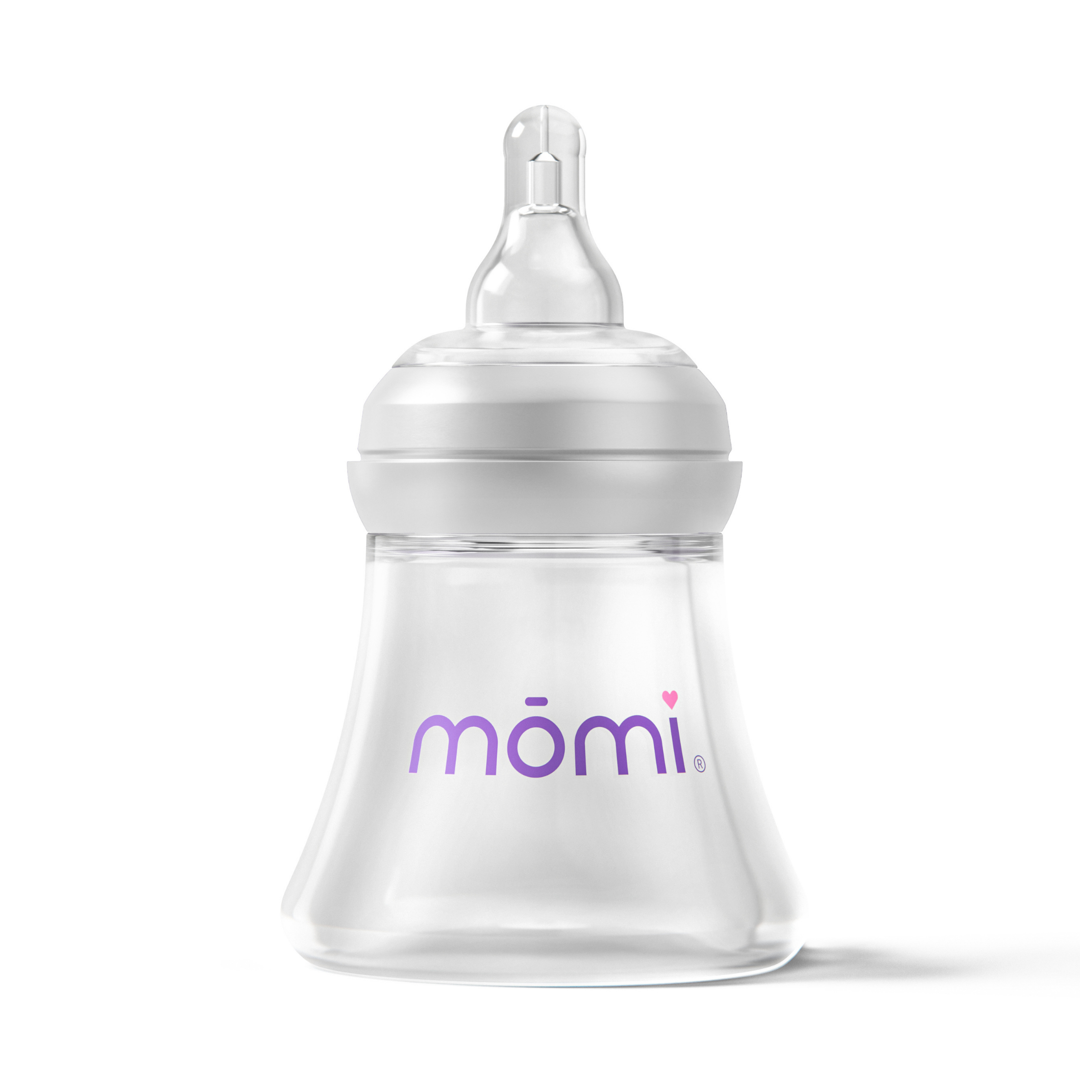 mōmi breast-like bottle, glass 5oz gray